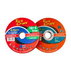 TORK CRAFT 10+5 Cutting Disc Steel & Ss 115 X 1.0 X 22.2 Mm 4x More Peformance